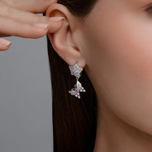 Серьги из серебра с фианитами из серебро — вид 3