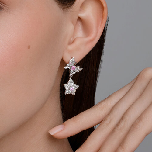 Серьги из серебра с фианитами из серебро — вид 4