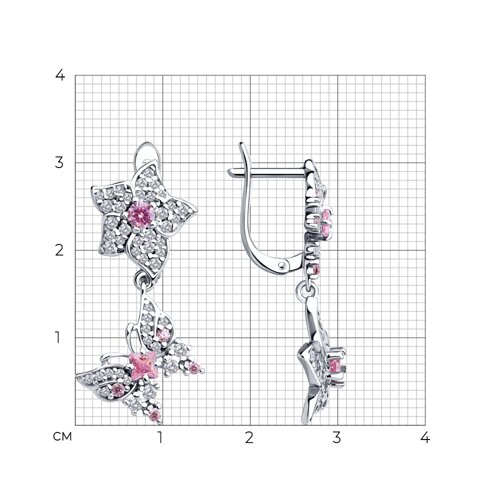 Серьги из серебра с фианитами из серебро — вид 5