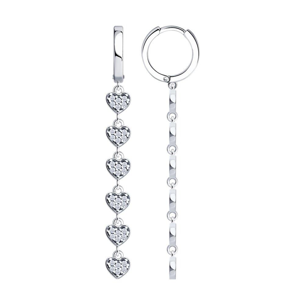 Серьги из серебра с фианитами - видео на модели