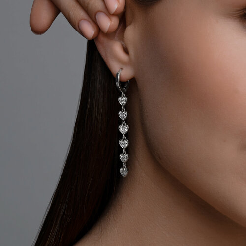 Серьги из серебра с фианитами из серебро — вид 3