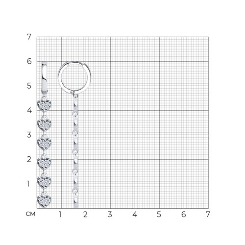 Серьги из серебра с фианитами из серебро — вид 4