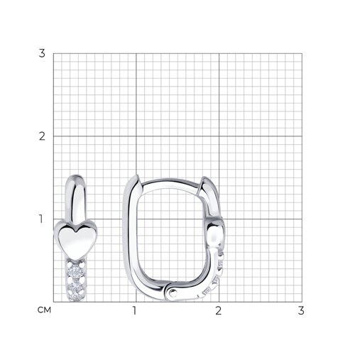 Серьги из серебра с фианитами из серебро — вид 4