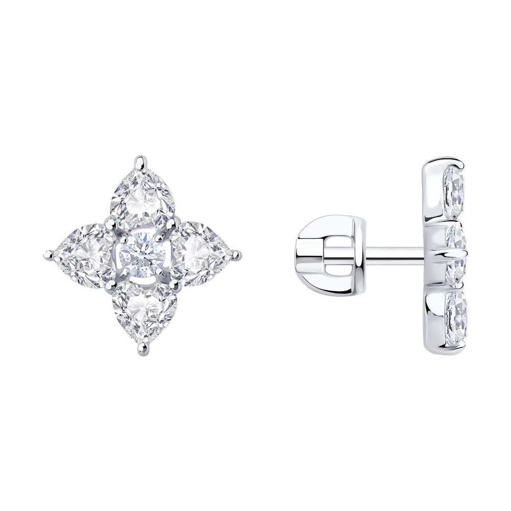 Серьги из серебра с фианитами - видео на модели