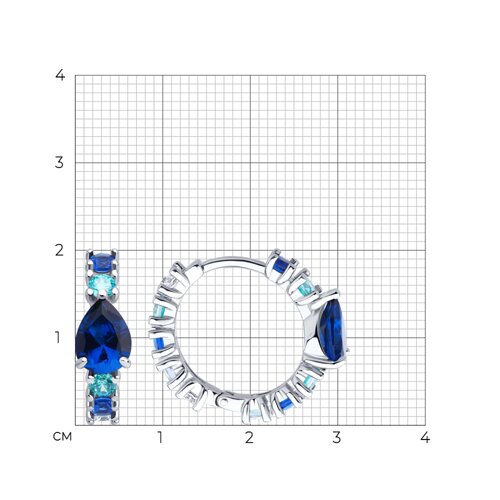 Серьги из серебра с фианитами из серебро — вид 4
