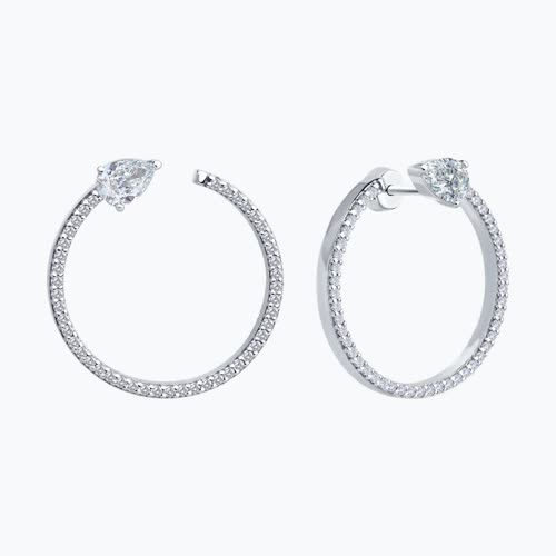 Серьги из серебра с фианитами из серебро — вид 2