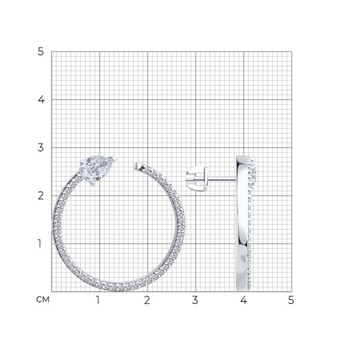 Серьги из серебра с фианитами из серебро — вид 4