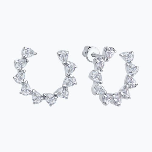 Серьги из серебра с фианитами из серебро — вид 2