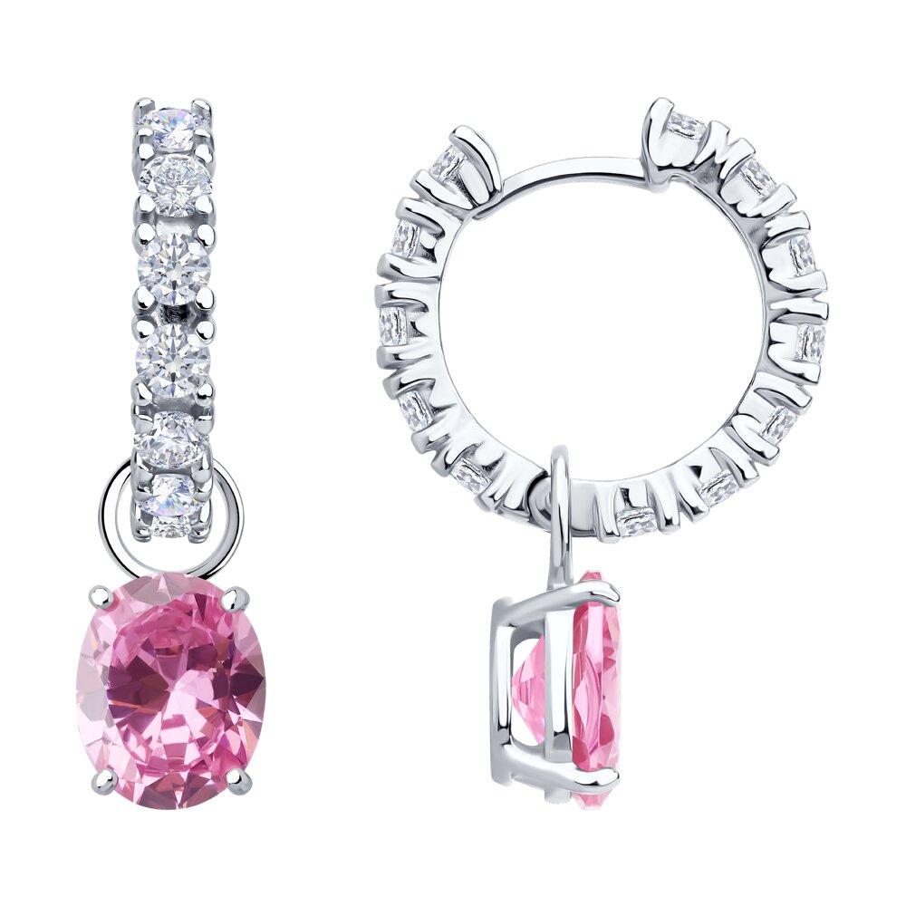 Серьги из серебра с фианитами - видео на модели