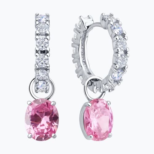 Серьги из серебра с фианитами из серебро — вид 2