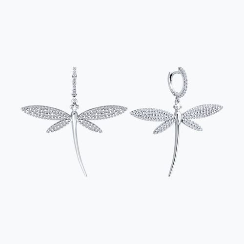 Серьги из серебра с фианитами из серебро — вид 2