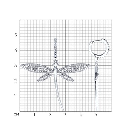 Серьги из серебра с фианитами из серебро — вид 5