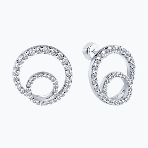 Серьги из серебра с фианитами из серебро — вид 2