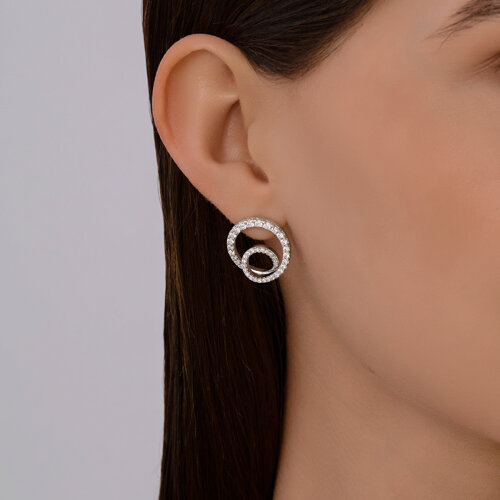 Серьги из серебра с фианитами из серебро — вид 3