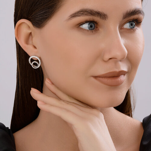 Серьги из серебра с фианитами из серебро — вид 4