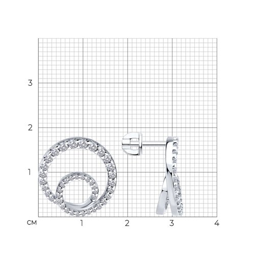 Серьги из серебра с фианитами из серебро — вид 5