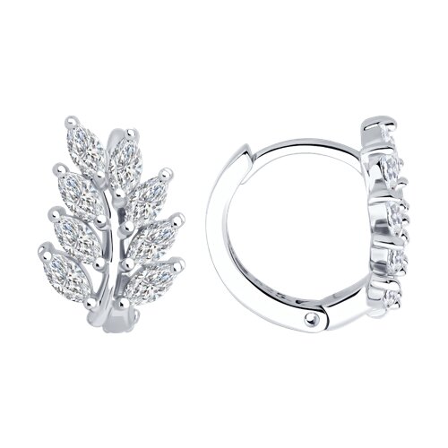 Серьги из серебра с фианитами - видео на модели