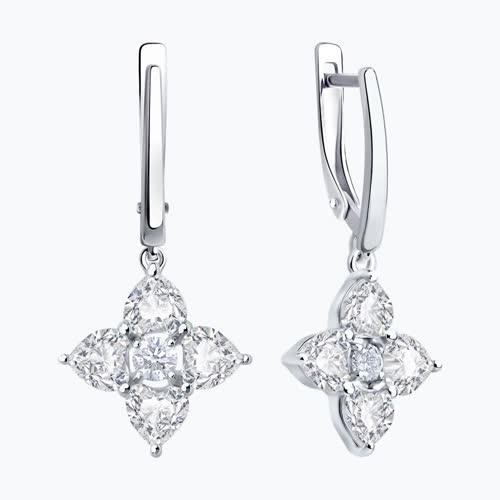 Серьги из серебра с фианитами из серебро — вид 2