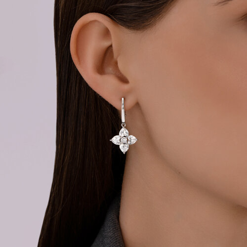 Серьги из серебра с фианитами из серебро — вид 3