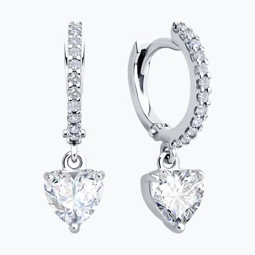 Серьги из серебра с фианитами из серебро — вид 2