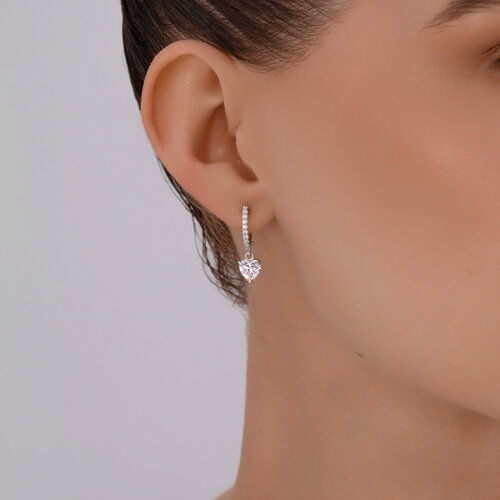 Серьги из серебра с фианитами из серебро — вид 3