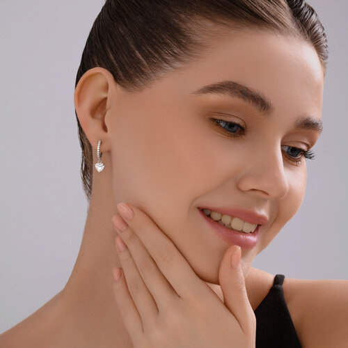 Серьги из серебра с фианитами из серебро — вид 4