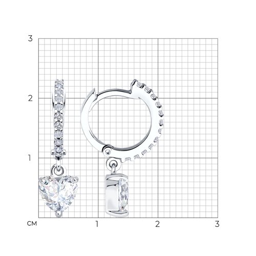 Серьги из серебра с фианитами из серебро — вид 5