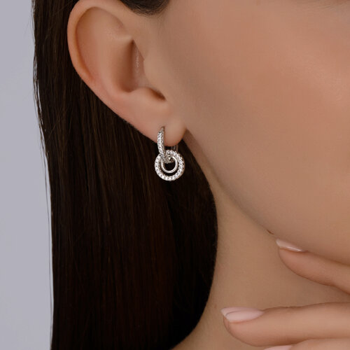 Серьги из серебра с фианитами из серебро — вид 3