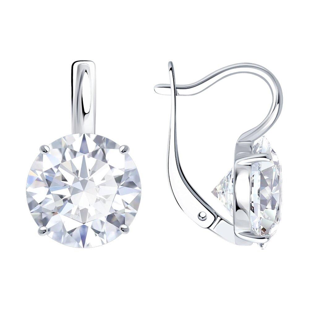 Серьги из серебра с фианитами - видео на модели