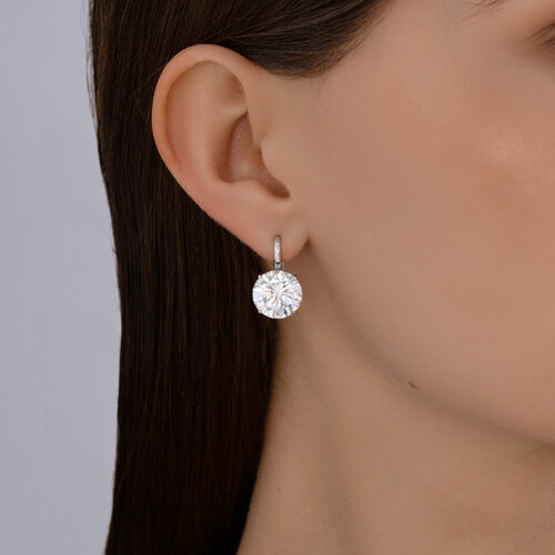 Серьги из серебра с фианитами из серебро — вид 3