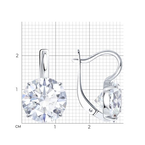 Серьги из серебра с фианитами из серебро — вид 5