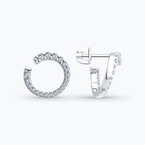 Серьги из серебра с фианитами