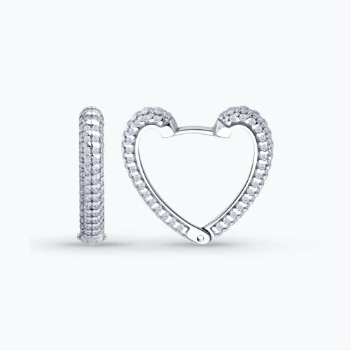 Серьги из серебра с фианитами - видео на модели