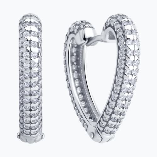 Серьги из серебра с фианитами из серебро — вид 2