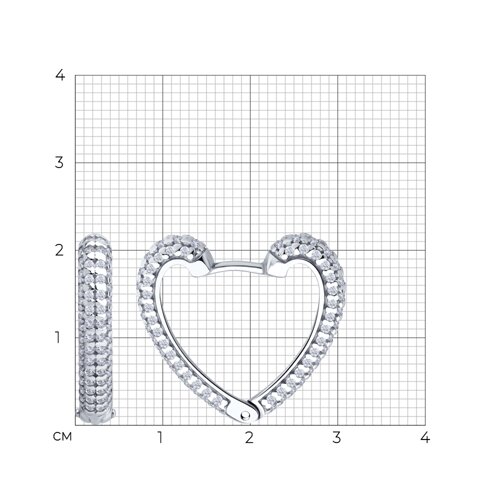 Серьги из серебра с фианитами из серебро — вид 5