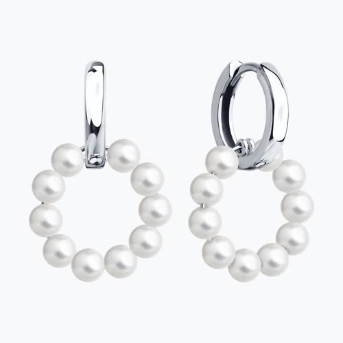 Серьги из серебра с синтетическим жемчугом из серебро — вид 2