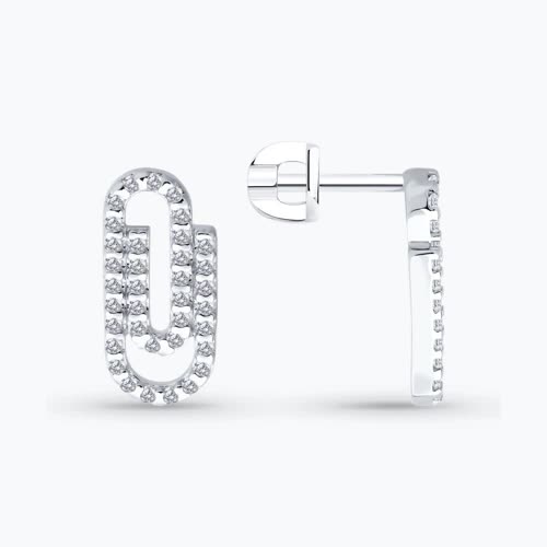 Серьги из серебра с фианитами - видео на модели