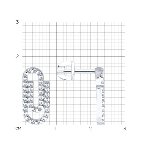 Серьги из серебра с фианитами из серебро — вид 5
