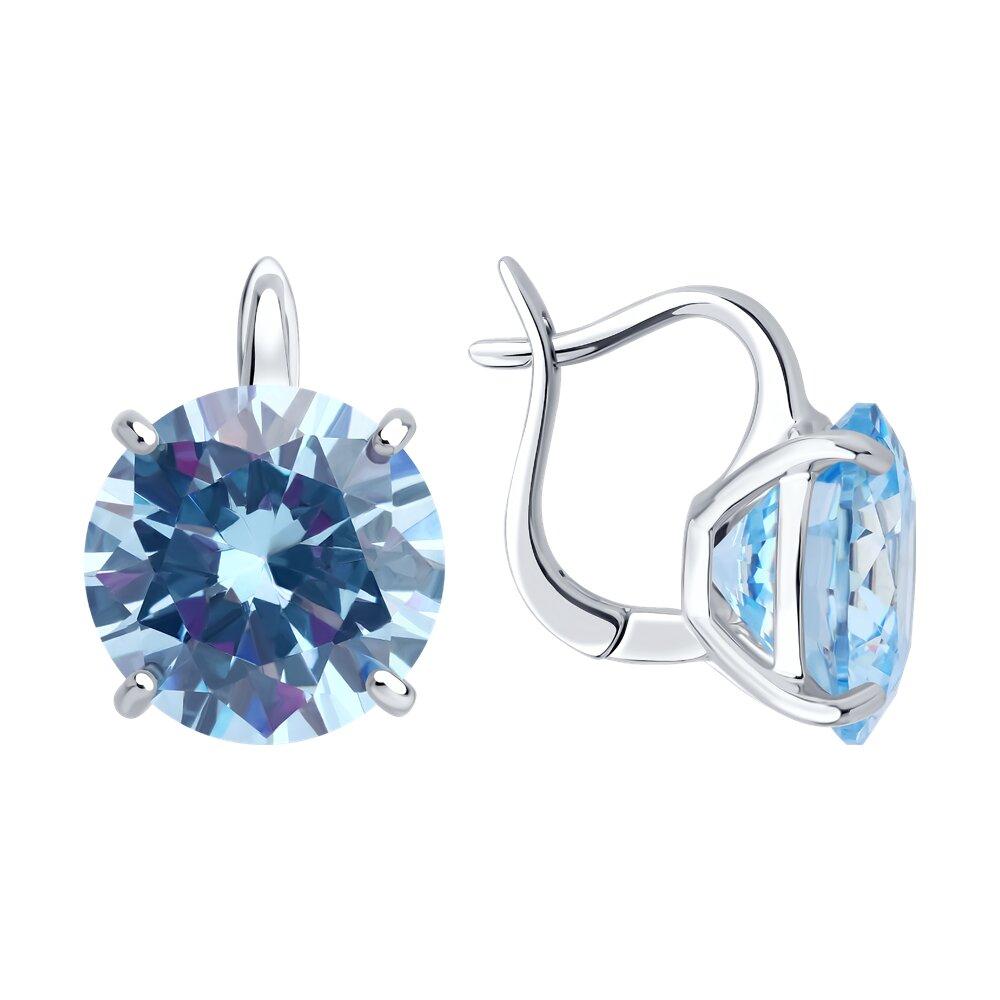 Серьги из серебра с фианитами - видео на модели