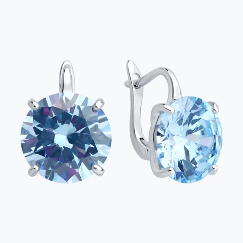 Серьги из серебра с фианитами из серебро — вид 2