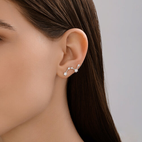 Серьги из серебра с фианитами из серебро — вид 3