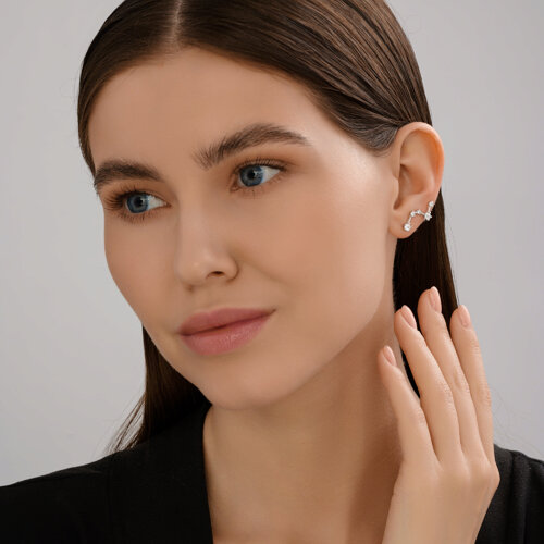 Серьги из серебра с фианитами из серебро — вид 4