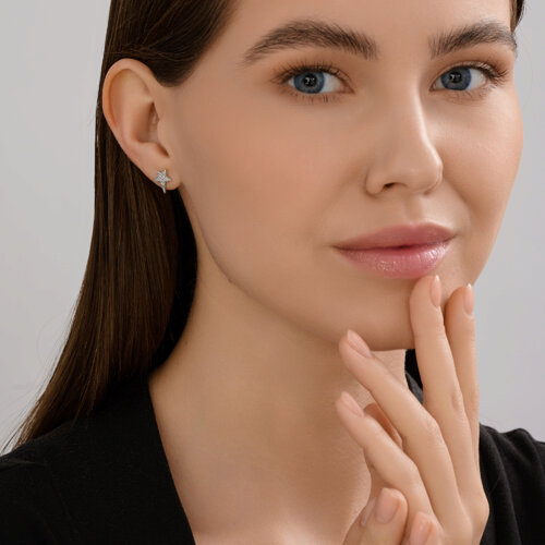 Серьги из серебра с фианитами из серебро — вид 4