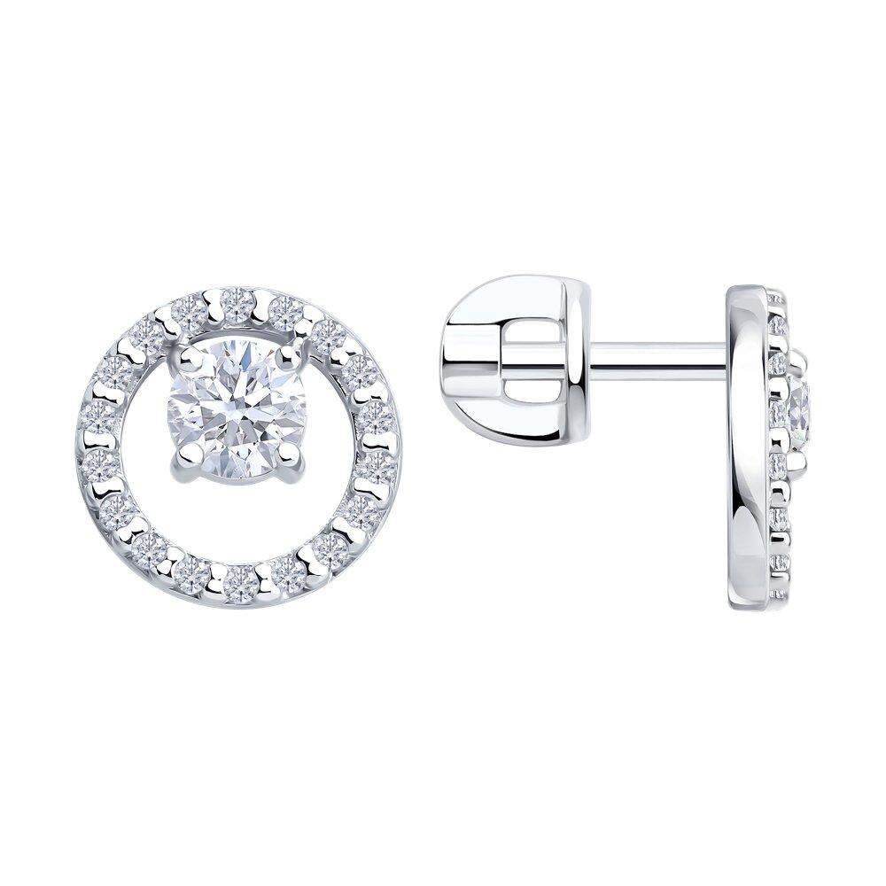 Серьги из серебра с фианитами - видео на модели