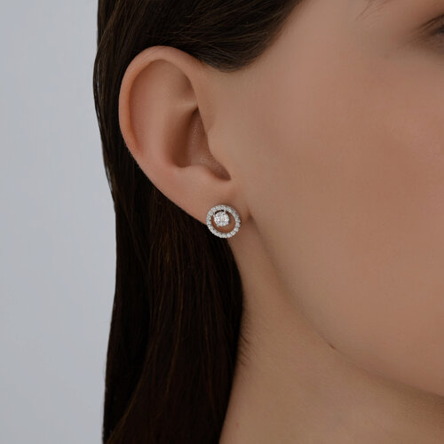 Серьги из серебра с фианитами из серебро — вид 3