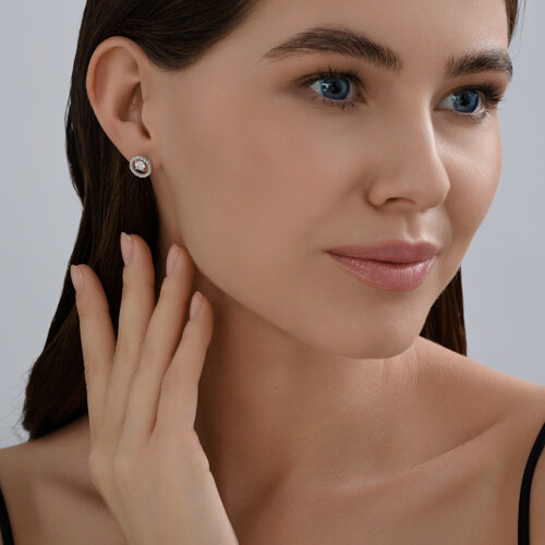 Серьги из серебра с фианитами из серебро — вид 4