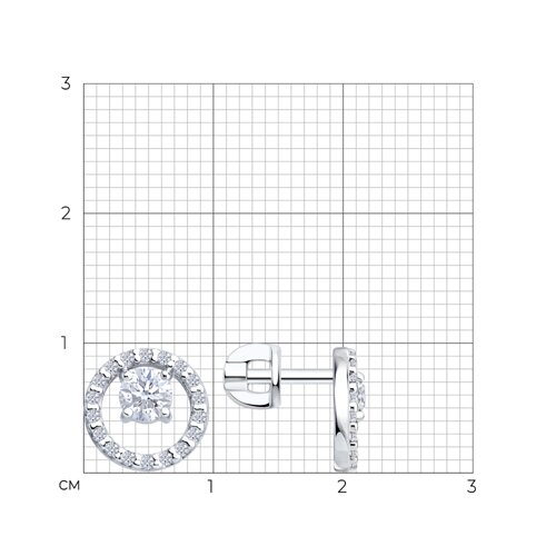 Серьги из серебра с фианитами из серебро — вид 5