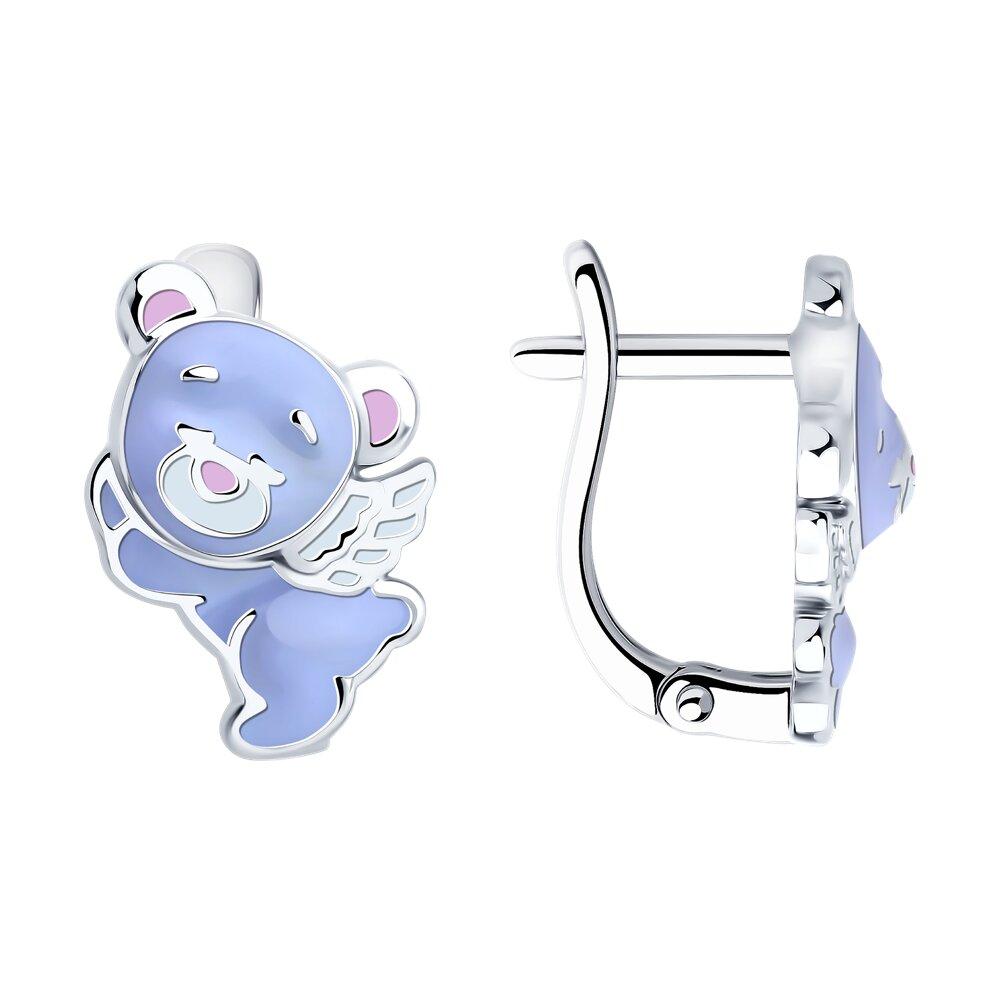 Серьги из серебра с эмалью - видео на модели