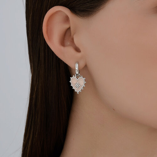 Серьги из серебра с фианитами и эмалью из серебро — вид 3