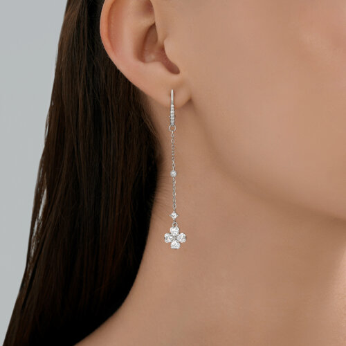 Серьги из серебра с фианитами из серебро — вид 3